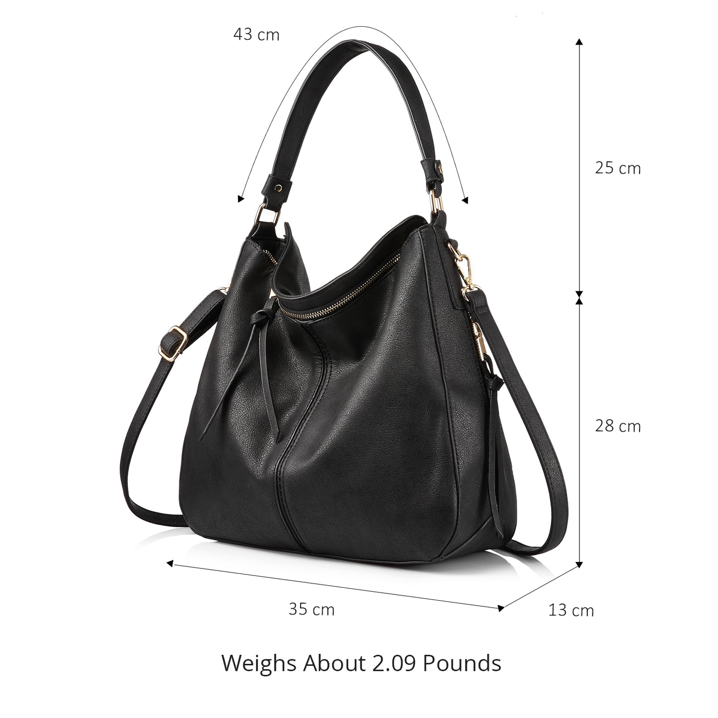 REALER Women's Large Hobo Shoulder Bag – Microfiber Leather Tote Handbag with Tassel, Casual Crossbody Purse