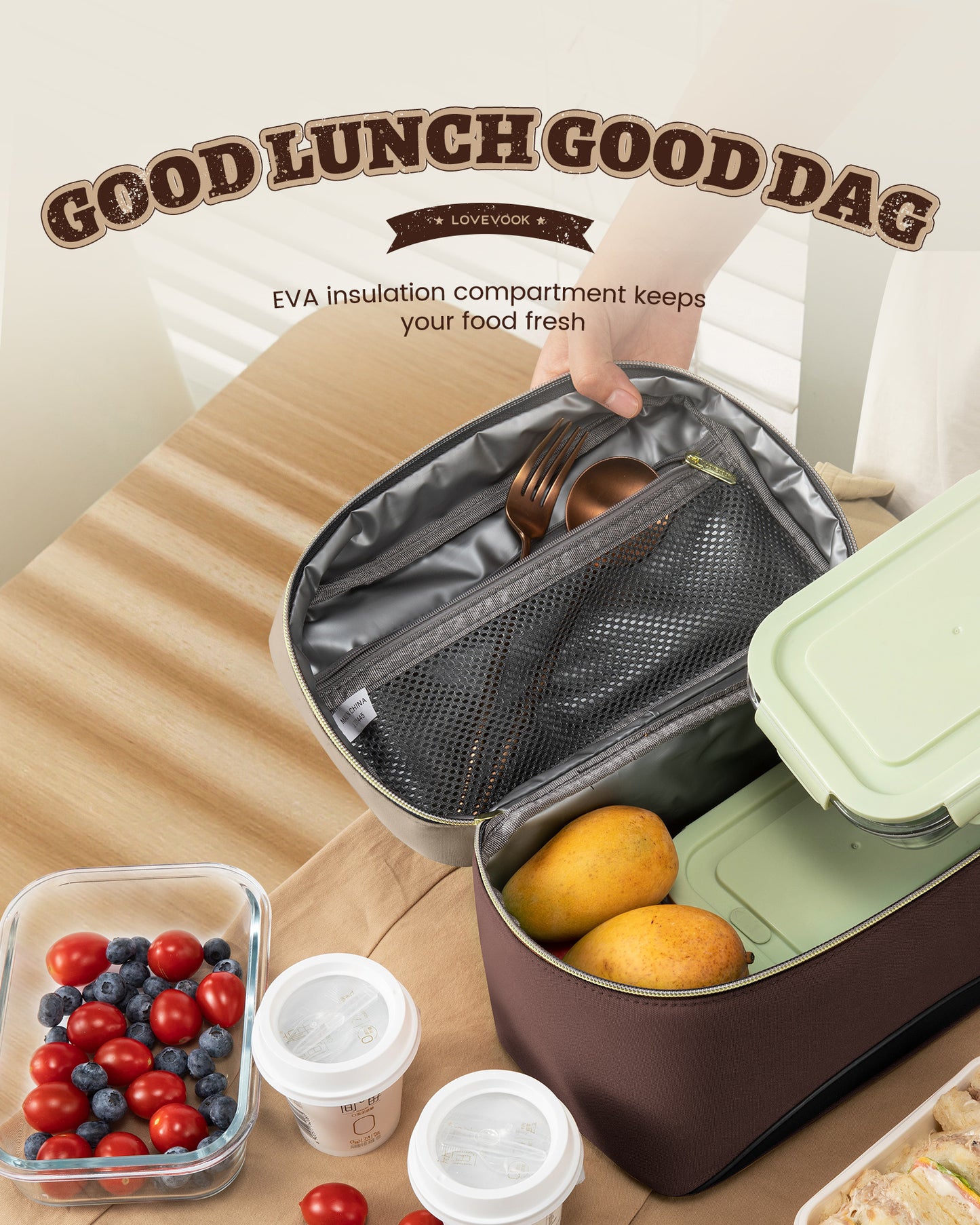 LOVEVOOK Insulated Lunch Tote for Women – Portable Cooler Bag for Picnic, Work & Daily Use