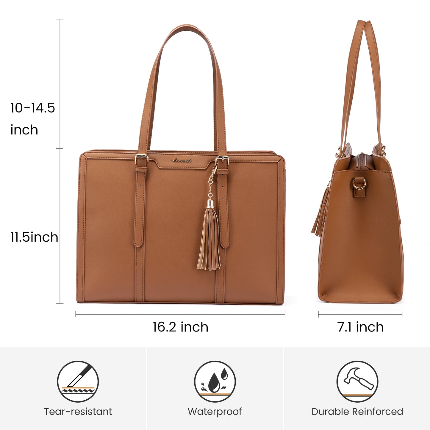 LOVEVOOK Women’s Laptop Tote & Briefcase | 2-Piece Set (15.6–17”)
