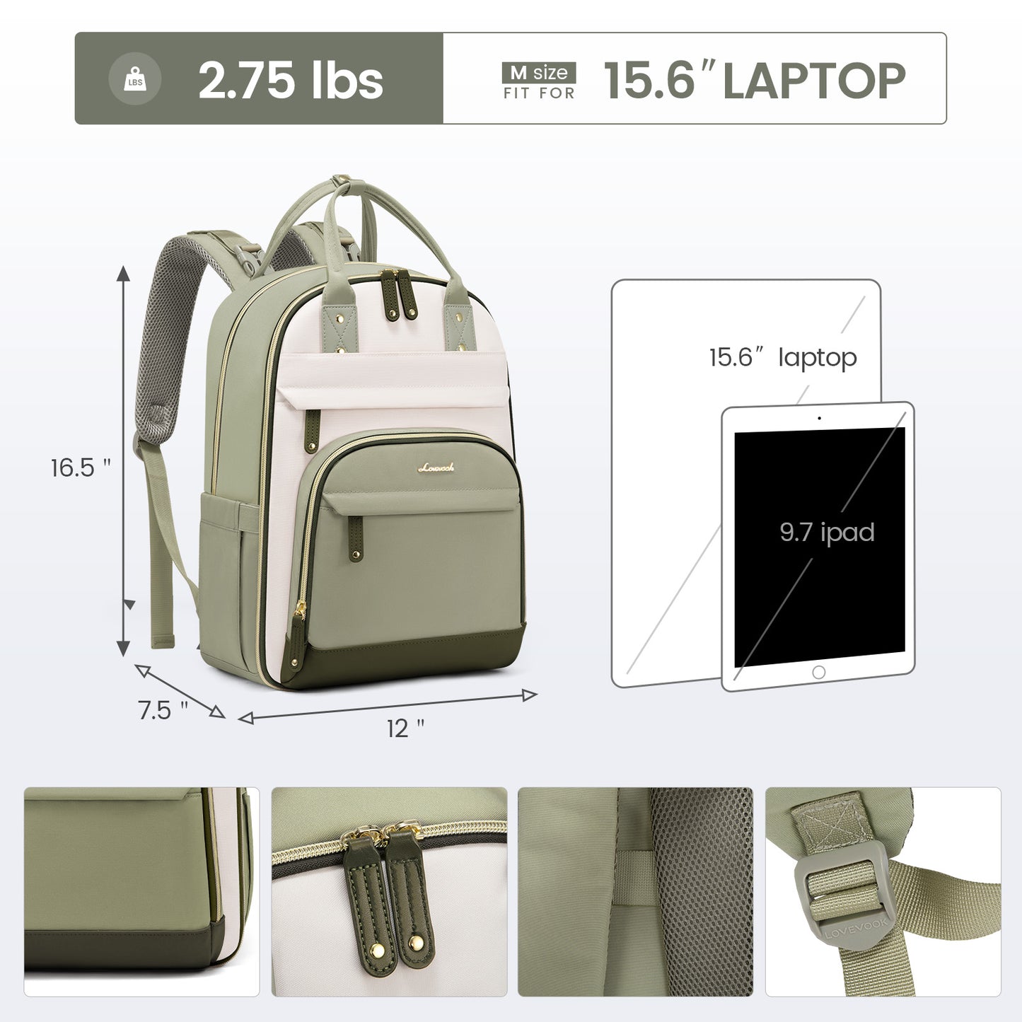 LOVEVOOK Large Waterproof Diaper Backpack β Multi-Pocket Baby Bag with Stroller Straps & Changing Pad