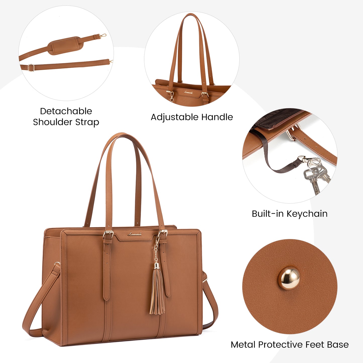 LOVEVOOK Women’s Laptop Tote & Briefcase | 2-Piece Set (15.6–17”)