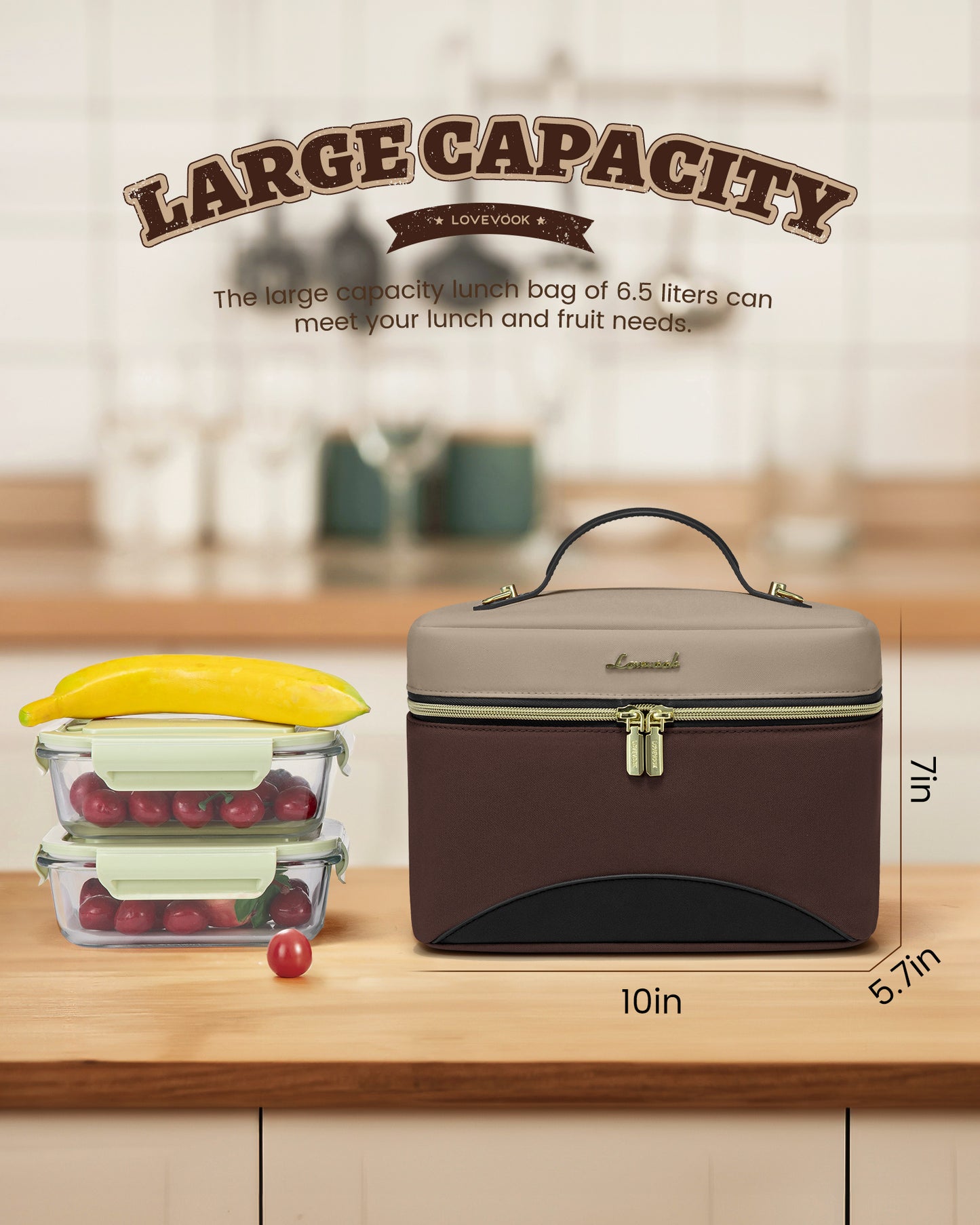 LOVEVOOK Insulated Lunch Tote for Women – Portable Cooler Bag for Picnic, Work & Daily Use