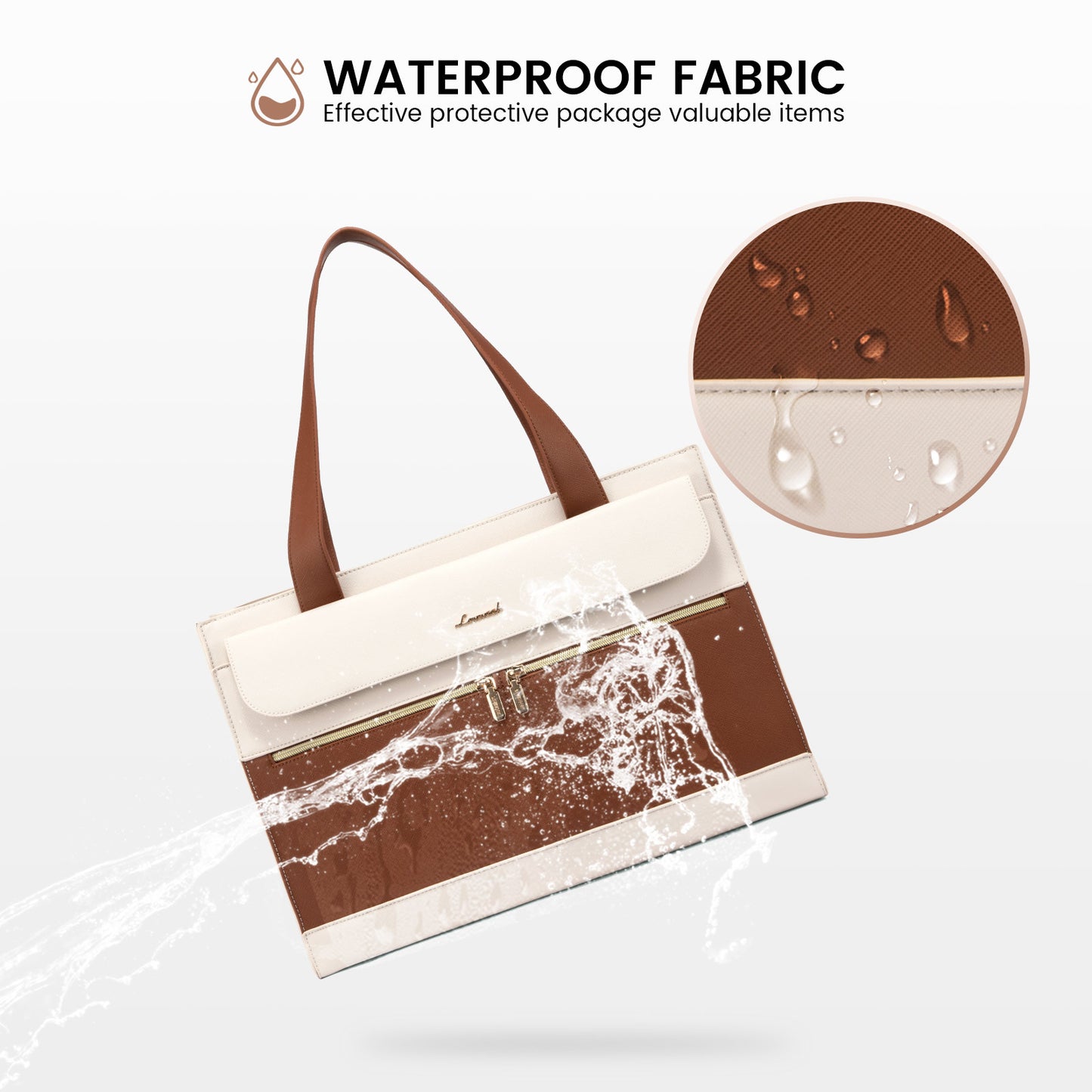 LOVEVOOK 2-Piece Luxury Tote & Clutch Set | 15.6” Laptop Bag
