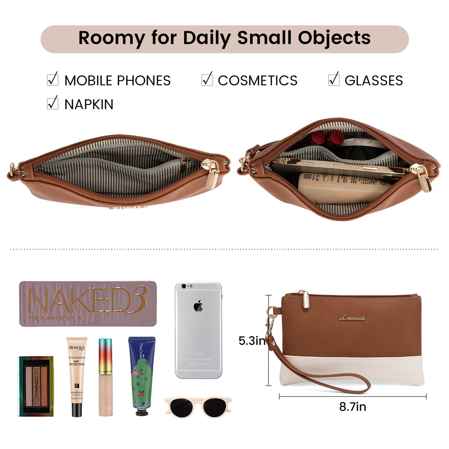 LOVEVOOK 2-Piece Luxury Tote & Clutch Set | 15.6” Laptop Bag