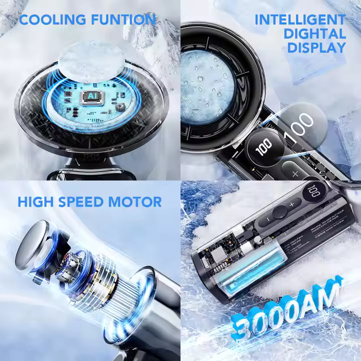 Portable High-Speed Cooling Fan with LED Display & Ice Refrigeration – Model X05